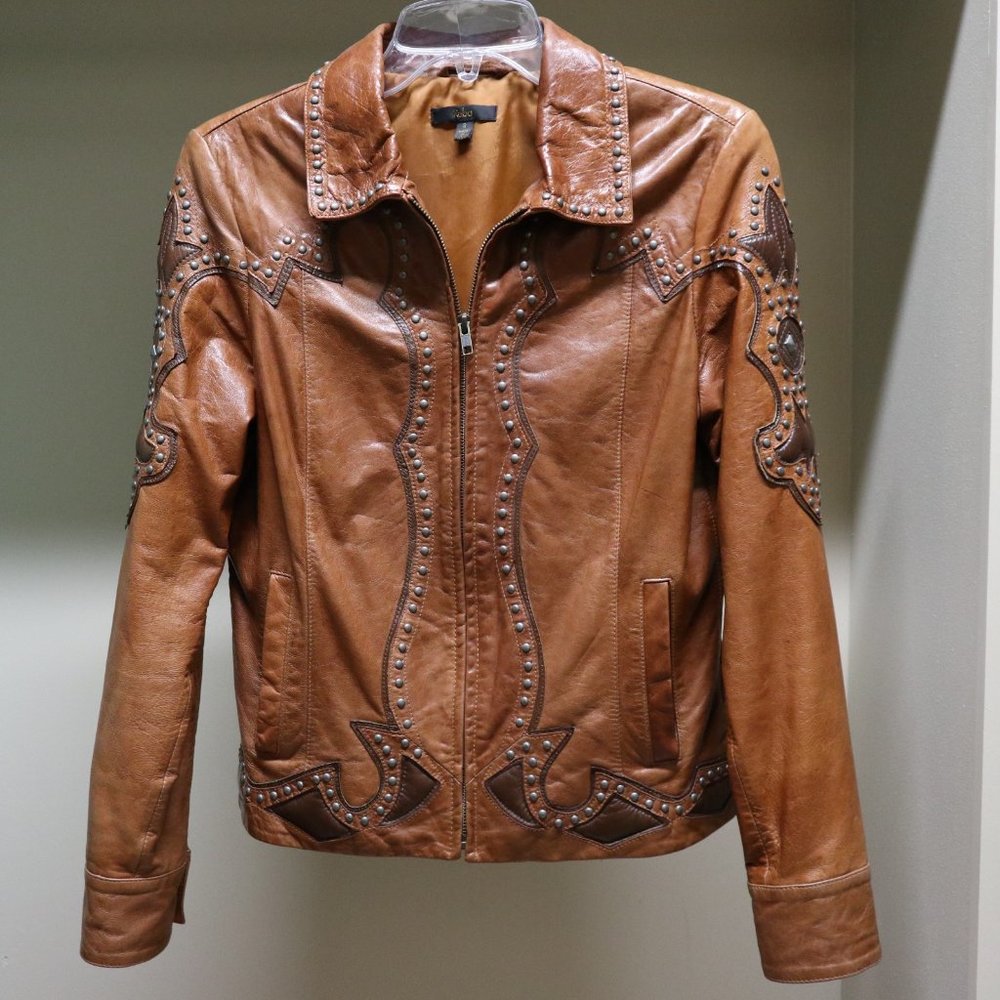 Reba Studded Leather Jacket - Size Small